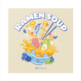 Japanese Ramen Soup Anime Aesthetic Posters and Art